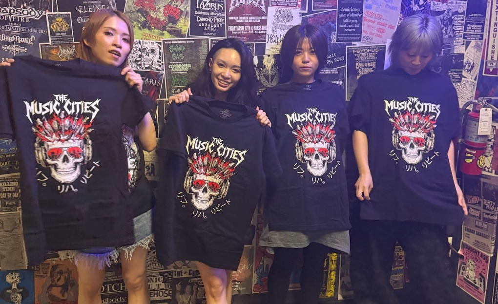 NEMOPHILA holding customized Music Cities shirts, Orlando