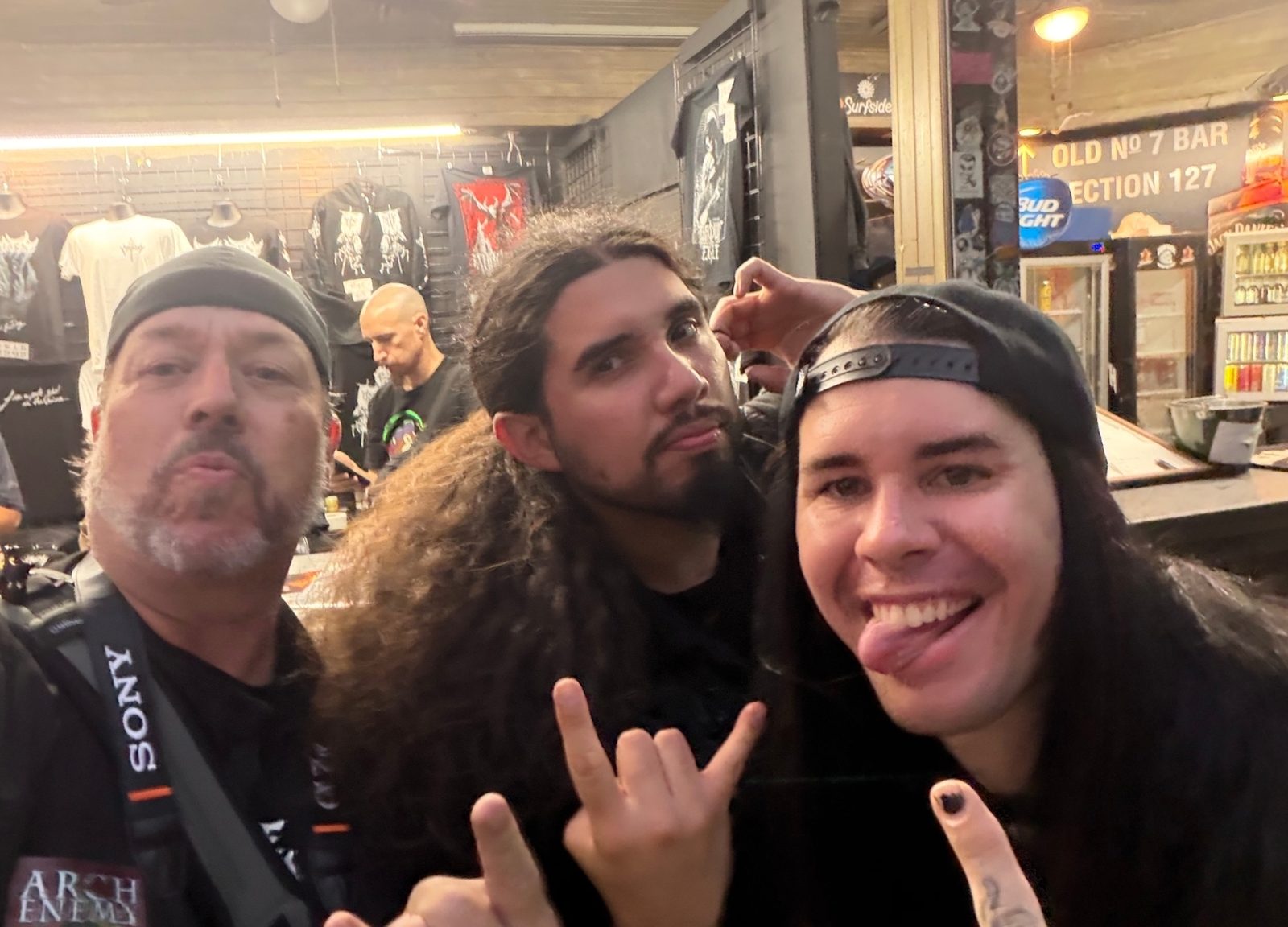 Thrown Into Exile at the merch booth at Jannus Live, St. Petersburg